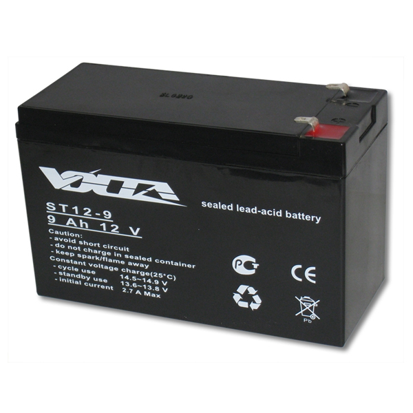 Аккумулятор 9 А/ч,  12В VOLTA ST12-9 (PR12-9)  размер корпуса как у 7 А/ч