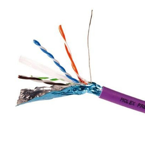 MTCAA-00251 Экранированный кабель PowerCat 6 10G; 4 витых пары; общий экран - фольга (F/UTP); оболочка из малодымного безгалогенного материала (LSZH)
