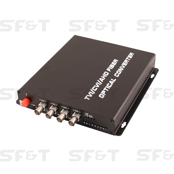 SF&T  SF40S2T/HD  Оптический передатчик 4 каналов видео HDCVI/HDTVI/AHD/CVBS по одномодовому оптоволокну до 20км