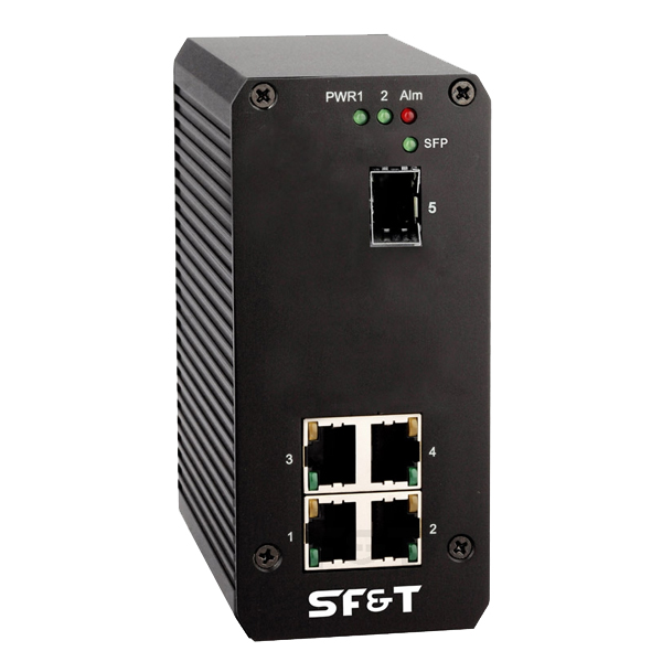 SF&T  SF-G1041/I  Промышленный неуправляемый коммутатор Gigabit Ethernet на 5 портов