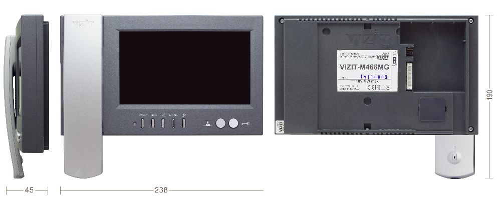 Монитор цв. VIZIT-M468MG (тёмно-серый/серебристый)