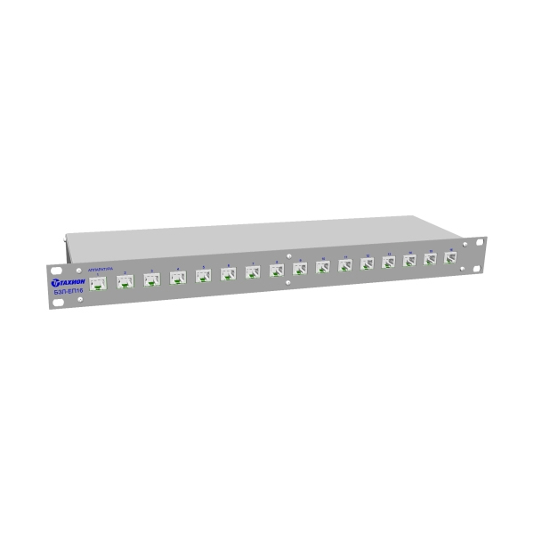 БЗЛ-ЕП16  Блок защиты 16-ти информационных портов Ethernet с питанием PoE со схемой питания по варианту А или по варианту В стандарта IEEE 802
