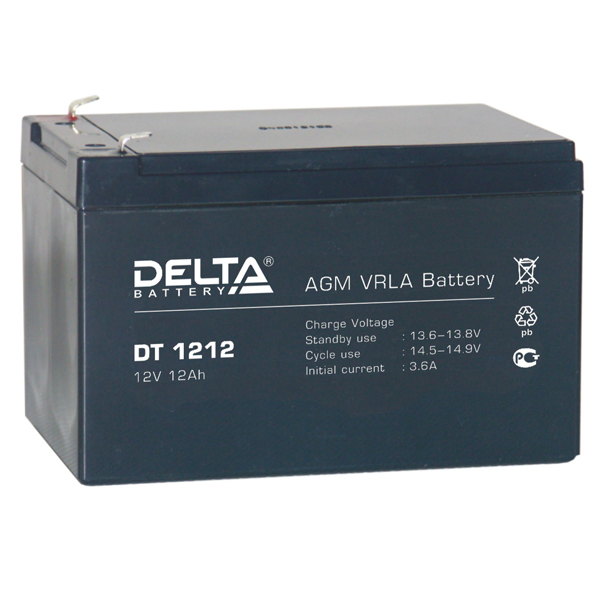 Аккумулятор 12,0 А/ч, 12В DELTA (DT1212)   (4 шт./уп.)