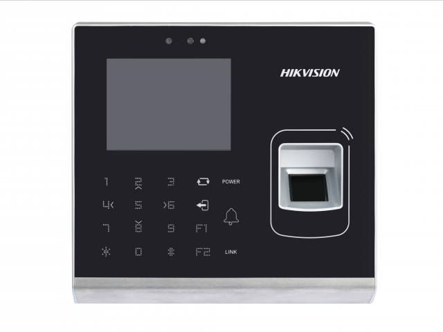Hikvision DS-K1T201MF-C  терминал доступа со встроенными считывателями Mifare карт и отпечатков пальцев и 2Мп камерой