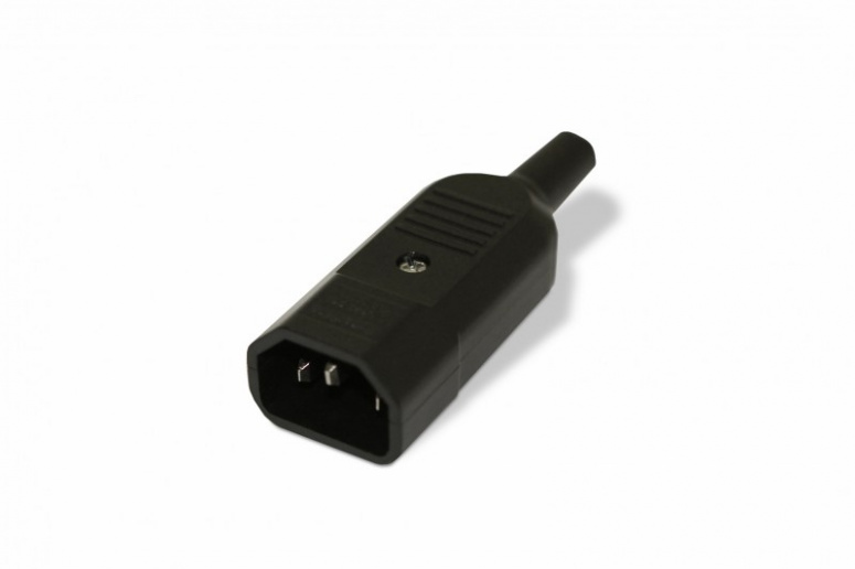 CON-IEC320C14 Hyperline Разъем IEC 60320 C14 220В 10A на кабель (плоские выступающие штыревые контак