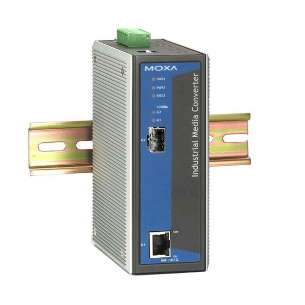 MOXA  IMC-101G-T  Конвертер  Industrial 10/100/1000Base-TX to fiber media converter, t:-40/+75C