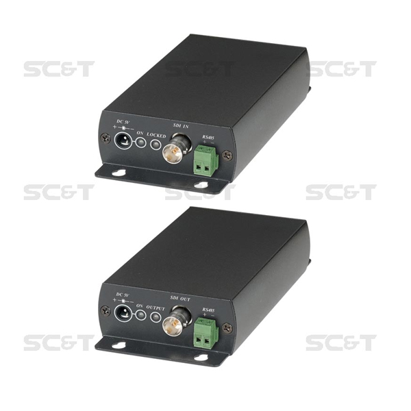 SDI05A SC&T Комплект (активные передатчик и приёмник) для передачи HD-SDI и RS485 по одному кабелю витой пары CAT5e/6 до 100м (неограниченно при испол