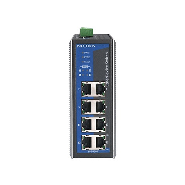 MOXA  EDS-P308-T  Коммутатор  Ethernet Server 8 10/100BaseTx ports, IEEE802.3af PoE support, t:-40/+75