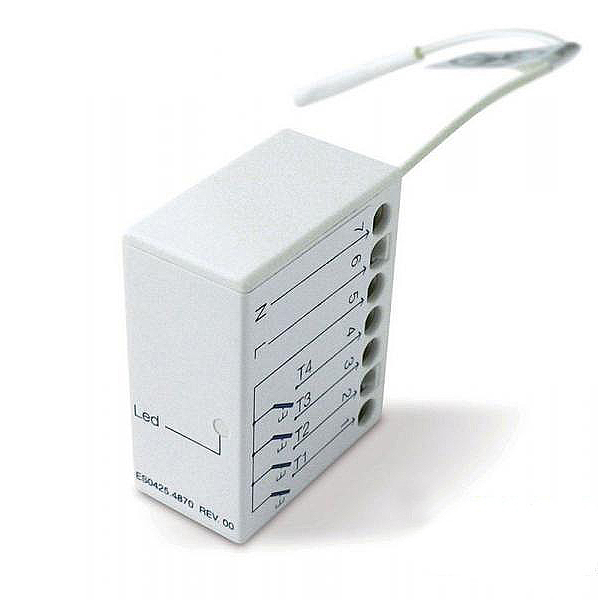 Nice-Миниатюрный 4-х канальный передатчик для передачи сигнала с кнопочного выключателя в приемник БУ (IP20) TTX4