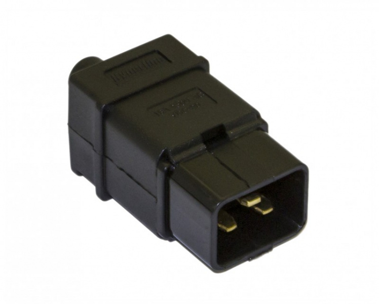 CON-IEC320C20 Hyperline Разъем IEC 60320 C20 220В 16A на кабель, контакты на винтах (плоские выступа