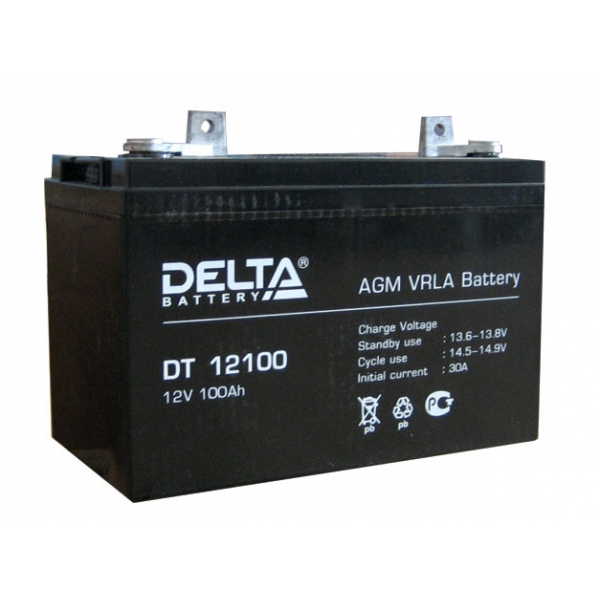 Аккумулятор 100 А/ч, 12В DELTA  (DT12100)    (1 шт./уп.)