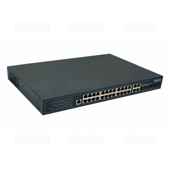 SW-8244/L(400W) OSNOVO Управляемый L2 PoE коммутатор Gigabit Ethernet на 24 RJ45 PoE + 4 x GE Combo