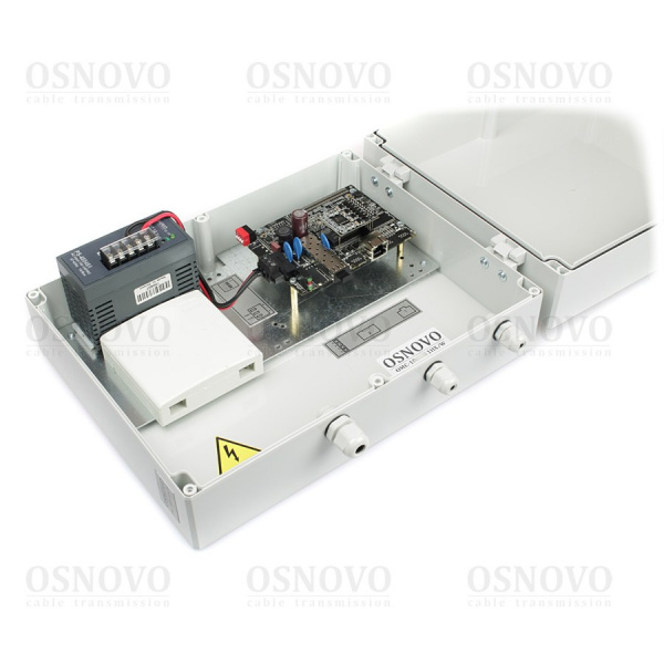 OMC-1000-11HX/W OSNOVO Уличный медиаконвертер Gigabit Ethernet с поддержкой PoE