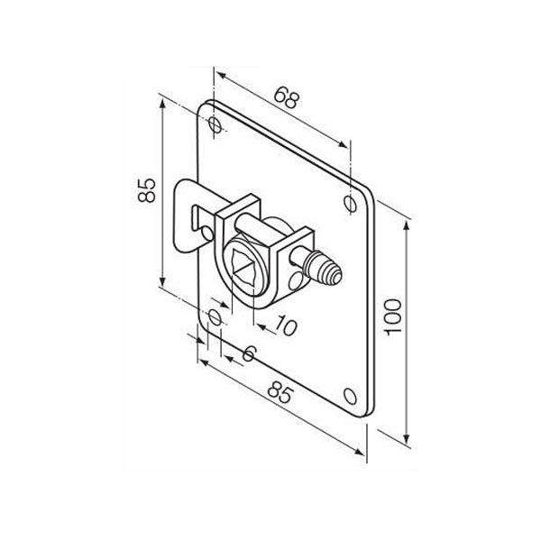Nice-Крепление седловидный кронштейн для квадратного штифта 10 мм, с механизмом разблокировки (необх