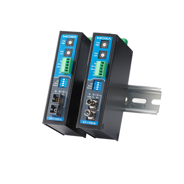 MOXA  ICF-1150-M-ST  Преобразователь  Industrial RS-232/422/485 to Fiber Optic Converter, ST Multi-mode