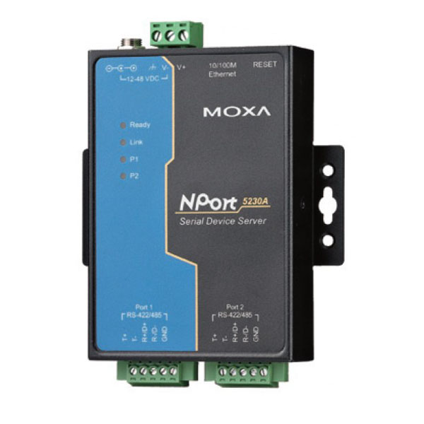 MOXA  NPort 5230A  Сервер  2-портовый усовершенствованный асинхронный RS-422/485 в Ethernet