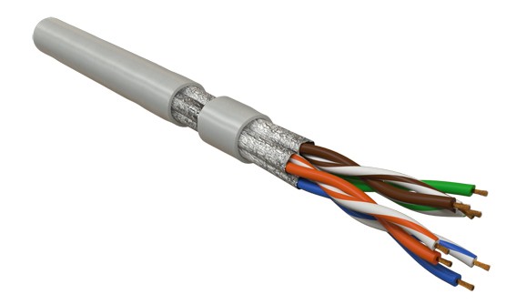 UFTP4-C6-P26-IN-LSZH-GY-100  кабель вит пара, многожильный, внутренний, каждая пара в экране, LSZH с