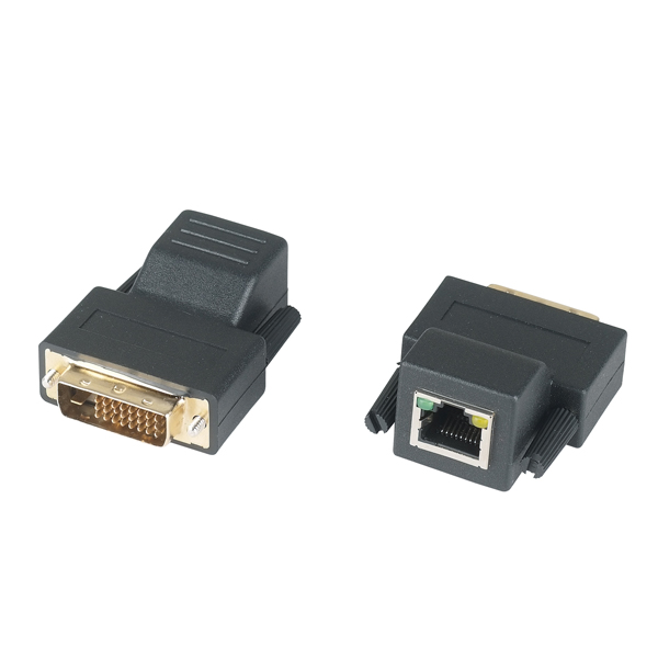 DE01ERK SC&T Комплект для передачи DVI-сигнала по кабелю витой пары CAT5e/6, состоит из передатчика DE01ET (DVI-I) и приемника DE01ER (DVI-I)