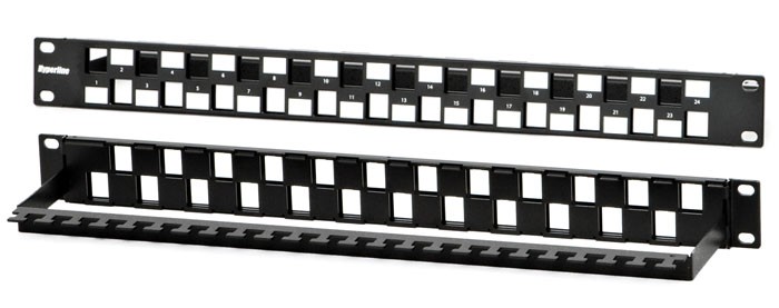 PPBL3-19-24S-RM Hyperline Модульная патч-панель 19", 24 порта, Flat Type, 1U, для модулей Keystone J