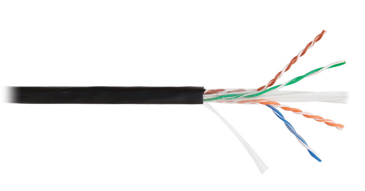UTP 6  4х2х0,55 (бухта 305м.) кабель внешний 23AWG (0,55мм) Nikolan NKL 4640B-BK