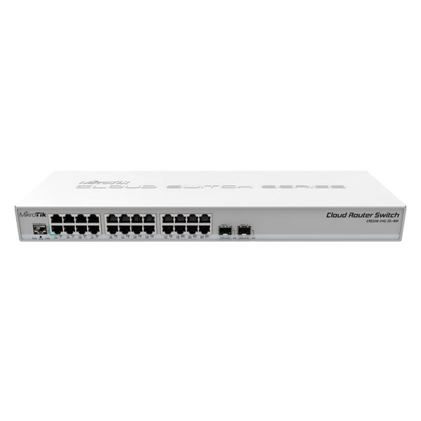 MikroTik  CRS326-24G-2S+RM  Коммутатор Cloud Router Switch 326-24G-2S+RM with 800 MHz CPU, 512MB RAM
