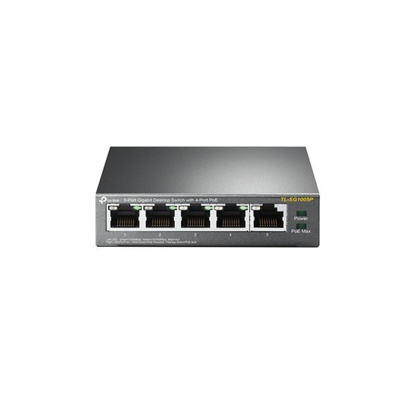 TP-Link  TL-SG1005P  коммутатор (до 1000Мбит/с) 5 портов / 4 порта POE (56Вт)