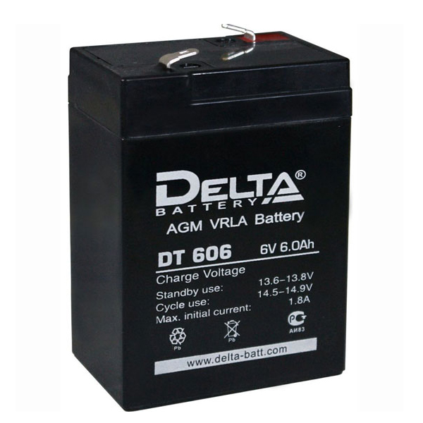 Аккумулятор  6В, 6 А/ч  DELTA (DT606)