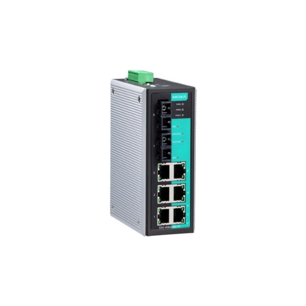MOXA  EDS-408A-SS-SC-T  Коммутатор  Ethernet switch, 6 10/100 BaseTx ports, 2 single mode 100BaseFx,SC, t:-40/+75C