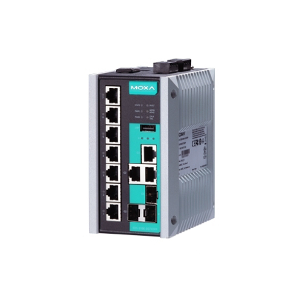 MOXA  EDS-510E-3GTXSFP-T  Коммутатор  Managed Gigabit Ethernet switch with 7 10/100BaseT(X) ports, and 3 10/100/1000BaseT(X) or 100/1000BaseSFP combo