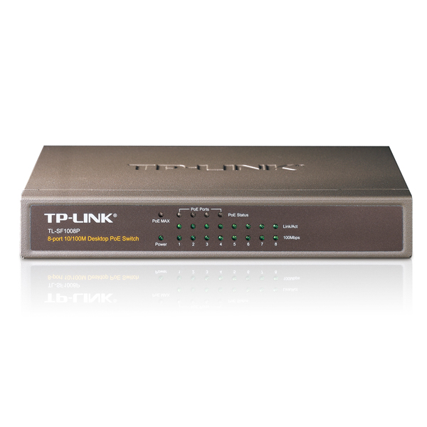 TP-Link  TL-SF1008P  коммутатор (до 100Мбит/с) 8 портов / 4 порта POE (53Вт)
