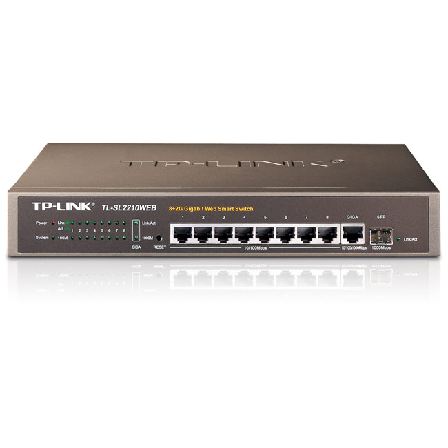 TP-Link  TL-SL2210 WEB  коммутатор WEB-управляемый (до 100Мбит/с) 8 портов/1SFP