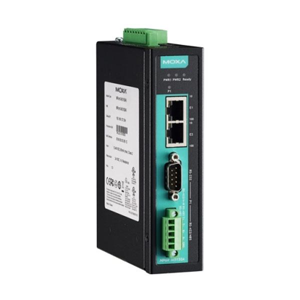 MOXA  NPort IA5150AI-T  Сервер  1-port RS-232/422/485 advanced, DB9 + TB, dual 10/100BaseT(X) Isolation, t:-40/+75