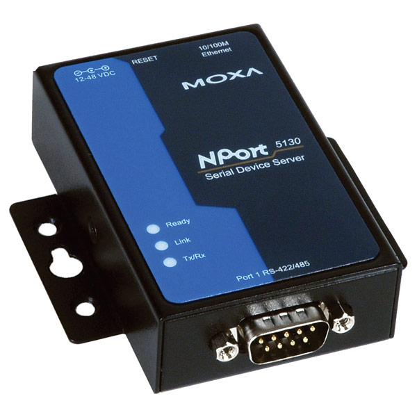 MOXA  NPort 5130A  Сервер  1 port RS-422/485 advanced, Power Adapter, DB9