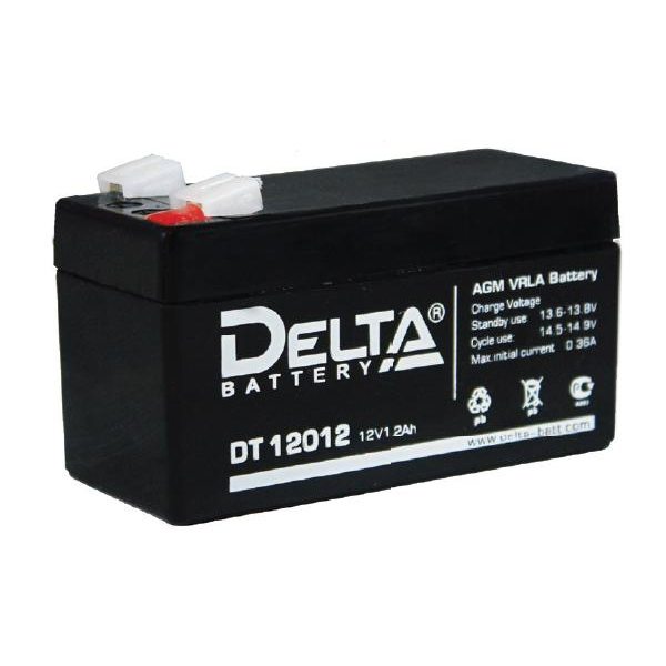Аккумулятор 1,2 А/ч, 12В DELTA (DT12012)  (20 шт./уп.)