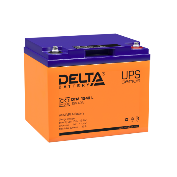 Аккумулятор Delta DTM1240 L 40 А/ч, 12В    (1 шт./уп.)