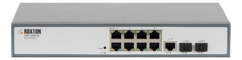 UNS-1008F2S неуправляемый сетевой коммутатор, порт 10/100 Мбит/с х 8, порт TF х 1, порт SFP х 2, 1U