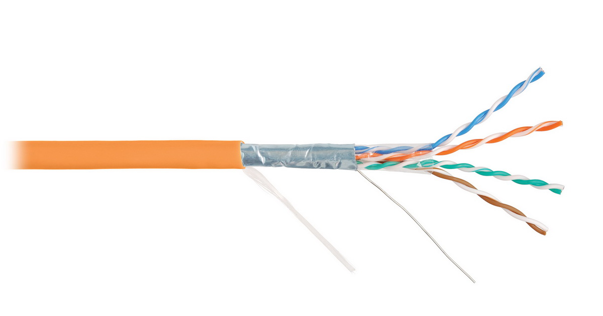 FTP 5e 4х2х0,5 LSZH нг(А)-HFLTx (бухта 305м.) кабель внутренний одножильный 24AWG (0,50 мм)  оранжев