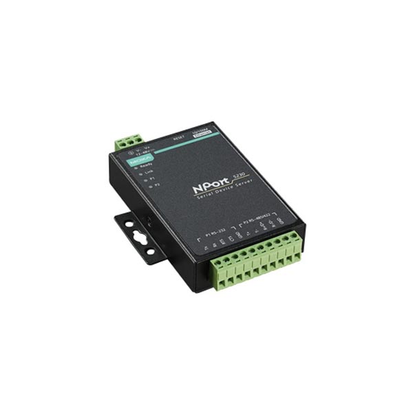 MOXA  NPort 5230-T  Сервер  1 Port RS-422/485,1 port RS-232, t:-40/+70, без адаптера питания