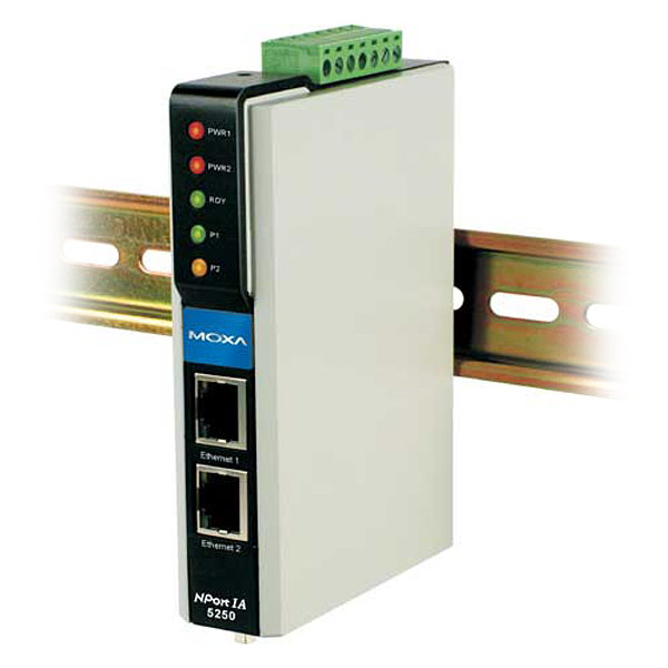 MOXA  NPort IA-5250  Сервер  2-port RS-232/422/485, dual 10/100BaseT(X)